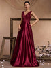 Elegant Sequins Evening Dress For Women Deep V-neck Satin Prom Party Green Dress Floor Length Blue Formal Gowns