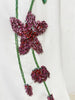High Street Designer Party Vestido Women's Flowers Diamonds Beaded Slit Sleeve Long Maxi Dress
