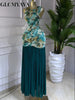 Women Printed Ruched Stacked Fit and Flare Long Maxi Dress Winter Evening Party Education Vacation Dresses Vestido