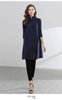 Women Pleated Single Breasted Dress Stand Theree Quarter Sleeve Tide Spring 2F0095