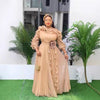 Plus Size Evening Dresses for Women African Solid Gown Elegant Wedding Party Long Dress Ankara Ladies Clothing Outfits