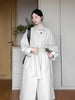 Autumn Simple Style Korean Long Stand-up Collar White Trench Coat Women's Trench