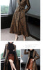 High End Leopard Coat Women Spring Autumn Korean Slim Long Trench Coat Female Windbreaker With Belt Mother Outwear 4XL