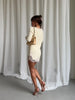 Solid Color Knit Lace Mini Dress V Neck Floral Eyelash Long Sleeve Bodycon Short Robes Women's Street Casual Coquette Gowns