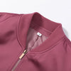 Elegant Full Sleeve Short Jacket Women Chic Zipper O-neck Shoulder-padded Blazer Coat Female Solid Coats Lady