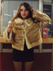 Retro Faux Fur Short Coat Women Elegant Casual Plush Lapel Single Breasted Coats Female Winter Classic Chic Street Outwear