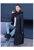 Middle-aged Womens Down Cotton Coat Winter Long Warm Quilted Cotton Jacket Female Casual Hooded Parka Overcoat Purple 5XL