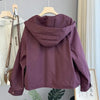 Jacket Women Autumn Korean Long Sleeve Hooded Casual Short Windbreaker Coat Female Outwear Tops Lady
