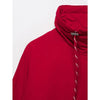 2026Classic Commuter Style Women S Red Hooded Pilot Jacket Cotton Padded Elastic Ruffle Hem Loose Short Casual Coat