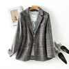 Autumn Vintage Single Breasted Office Plaid Blazer Ladies Long Sleeve Korean Loose Suit Jacket Women Blazers Female