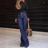 Chic Y2K Breasted High Waist Jeans Women's Bell-Bottom Denim Pants Trousers Streetwear Casual Denim Pants Jeans