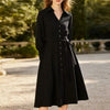 Stripe Shirt Dress Women's Single Breasted Belted Long Dress Multicolor for Spring Commute Holiday