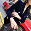 Small Suit Short Coat for Women Autumn and Winter Velvet Slim Fit All-Matching Double-Breasted Long Sleeve Solid Color Suit