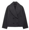 Woolen Women's Jacket Elegant Loose Long Sleeve Turndown Single Breasted Female Overcoat Winter Casual Lady Coat
