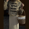 Leopard Print Women Winter Coat Faux Fur Coat Lapel Waist Tightened Jacket Single Breasted Long Sleeve Coat Daily Wear