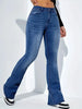 Women Flare Stretch Moustache Jeans Skinny Bell Bottom High Waist Gray Denim Pants Lady Classic Y2K Punk Long Trousers