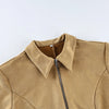 Winter Suede Short Jacket For Women's Vintage High Waist Slim Cardigan Winter Street Lapel Office Commuting Jackets Coat