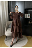 Spring Ruffled Lantern Sleeve Pleated Dress Atmospheric Design Sense Pleated Long Dresses Women's Clothing
