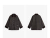 Women Coat Winter 100% Sheep Wool Corduroy Plaid Patterned Patchwork Woolen Coat