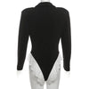 Lace Suit Jumpsuit Female Blazer Body Top V-Neck Slim Long Sleeve Sexy Cardigan Streetwear Women Black Rompers
