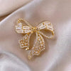 Rhinestone Flowers Imitation Pearl Brooches Women Sparkling Zircon Bowknot Brooch Pin Scarf Coat Suit Accessories Jewelry