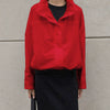 Street Chic Red Turtleneck Zipper Jackets Autumn Casual Long Sleeve Outerwear Coats For Woman Tops Female