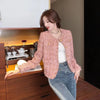All-Match Tweed Coat Female Elegant O-Neck Cropped Jacket Women Spring Autumn Korean Small Fragrance Jacket Outwear