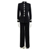 High Street Designer Suit Women Beaded Diamonds Stand Collar Jacket Pants Suit 2pcs Set