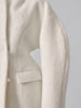 White Woolen Women's Coat Stand Collar Button Waist-cinching Long Sleeve Female Jacket Spring Autumn Tweed Outwear