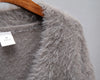 Women Knitted Thick Cashmere Wool Cardigan Chic V Neck Single Breasted Long Sleeve Sweater Fall Winter Coat Outwear