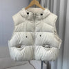 Autumn Winter Soft Puffs Cotton Vest Jacket Women Loose Thicken Warm Hooded Waistcoat Coat Female Casual Ladies Tops