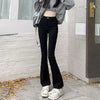 Woman High Waist Vintage Flare Jeans Female Elastic Bell Bottom Pants Girls Black Brown Deep Blue Light Blue Denim Trousers