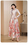 Women Long Sleeve Jacquard Dress Floral Long Dress Girls Evening Events Party Dress Chinese Style Photograph Vintage