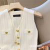 Spring Autumn Elegant V-neck Be All-match Ladies Sweater Vest Jacket Temperament Women's Knitting Cardigan Waistcoat Top