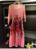 Niche Design Printed Lantern Sleeve Women's Dress Elegant Round Collar Elastic Famale Clothing 2DB6610