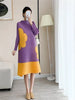 Womens Dresses Long Dresses High-quality Printed Long Skirt Elegant Temperament and Pleated Round Neck Dress