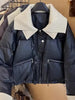 Women Coffee Black Short Parkas Thicken Warm Long Sleeve Lapel Cotton Padded Coat Vintage Winter Student Jacket Streetwear
