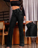 Allukasa autumn winter Elegant High Waist Button Front Casual Female Jeans Sexy Back Shirred Trouser Bottom
