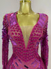 Sparkly Diamonds Sequin Tassels Sexy Mesh Short Dress Women Evening Party Celebrate Birthday Nightclub Show Photo Shoot Wear