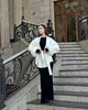 Elegant Lace Up Woolen Short Coat Solid Loose Lapel Furry Long Sleeve Belt Waist Jacket Spring Autumn Lady Chic Cardigan
