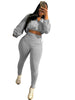 Street Women's Set Zipper Fly Crop Sweatshirt and Jogger Sweatpants Elegant Fall Sportwear Two 2-Piece Set Outfits
