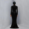 Spring Autumn Women Long Sleeve Velvet Solid Color Diamond Party Evening Long Maxi Dress Dashiki Africa Clothing