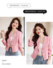 short blazer for women single breasted long sleeve autumn elegant office clothes black white pink