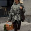 Solid Hooded Quilted Padded Coats Women's Drawstring Zipper Pockets Stand Collar Thicken Jackets Ladies Winter Outwear