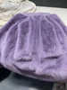 Women Thick Faux Fur Jacket Work Y2k Autumn Winter Maxi Coat Long Warm Belt Fur Purple Parkas Bontjas Furry Outerwear