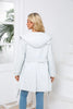Spring Autumn Hooded Water-repellent Jacket with Belt Thin Casual Loose Trench Coat Women Windbreaker