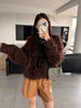 Women Autumn Furry Sweater Coat Single Button Design Knitted Warm Coat Thick Cardigans Clothes Tops For Women Sweater