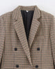 Women's Plaid Blazer Spring Casual Double Breasted Suit Jacket Office Work Daily Outwear Two Colors