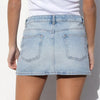 Women Coquette Low Rise Denim Mini Skirt Preppy Cute Y2K Short Jean Skirts 90s Vintage Grunge Slim Fit Pencil Skirt with Pockets