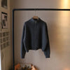 Korean Women's Knitted Sweater Double Zipper Stand Collar Coat Autumn Winter Casual Versatile Loose Cardigan Tops 3XL